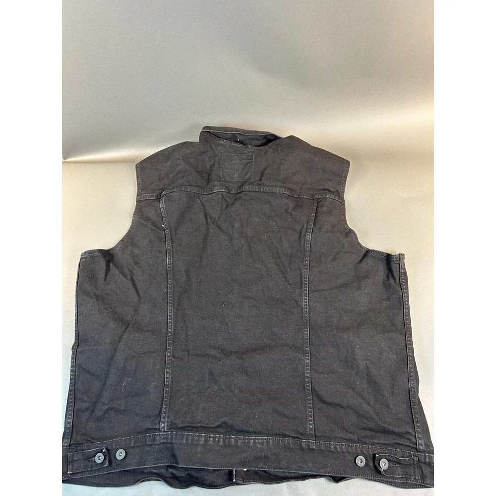 Levis Mens Denim Trucker Vest Black Sleeveless Jacket 4XLT Big & Tall 3068